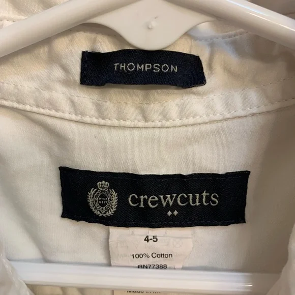 Crewcuts Thompson Kids White Short Sleeve Button-Down Shirt - Picture 3 of 3